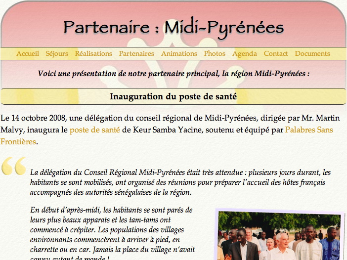 Presentation of a partner